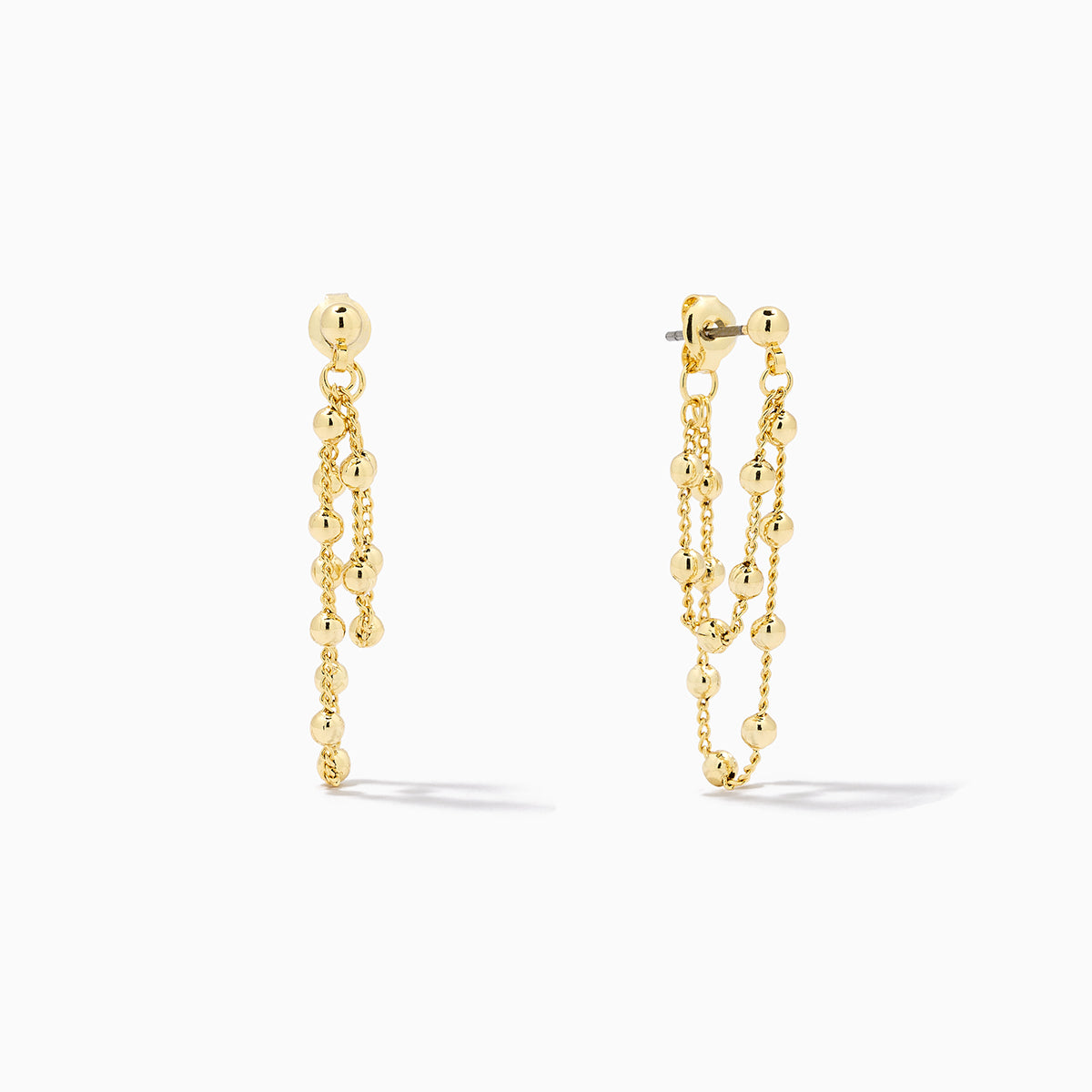 Carlton London Women's Rose Gold-Plated Heart Shaped Double Stud Chain  Earring : Amazon.in: Fashion